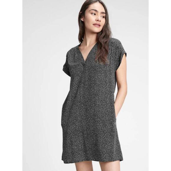 New GAP Black & White Mini Polka Dot Shift Dress - Picture 1 of 5